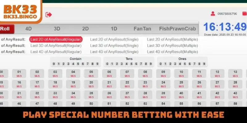 Play special number betting with ease