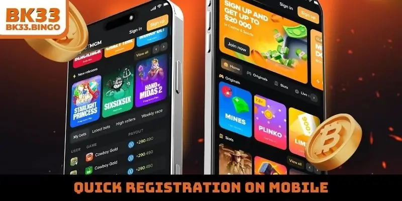 Quick registration on mobile