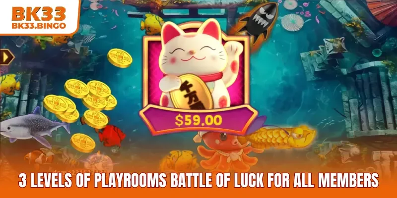 3 levels of playrooms Battle of Luck for all members